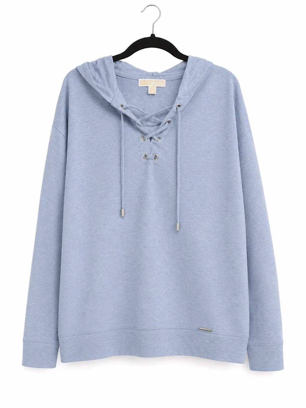 Michael Kors Lace-Up Hoodie Sweatshirt in Light Blue — Size XL
